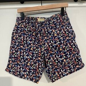 J. Crew x Liberty Swim Trunks‎ in Liberty swimmers print- Navy/Multi- 30